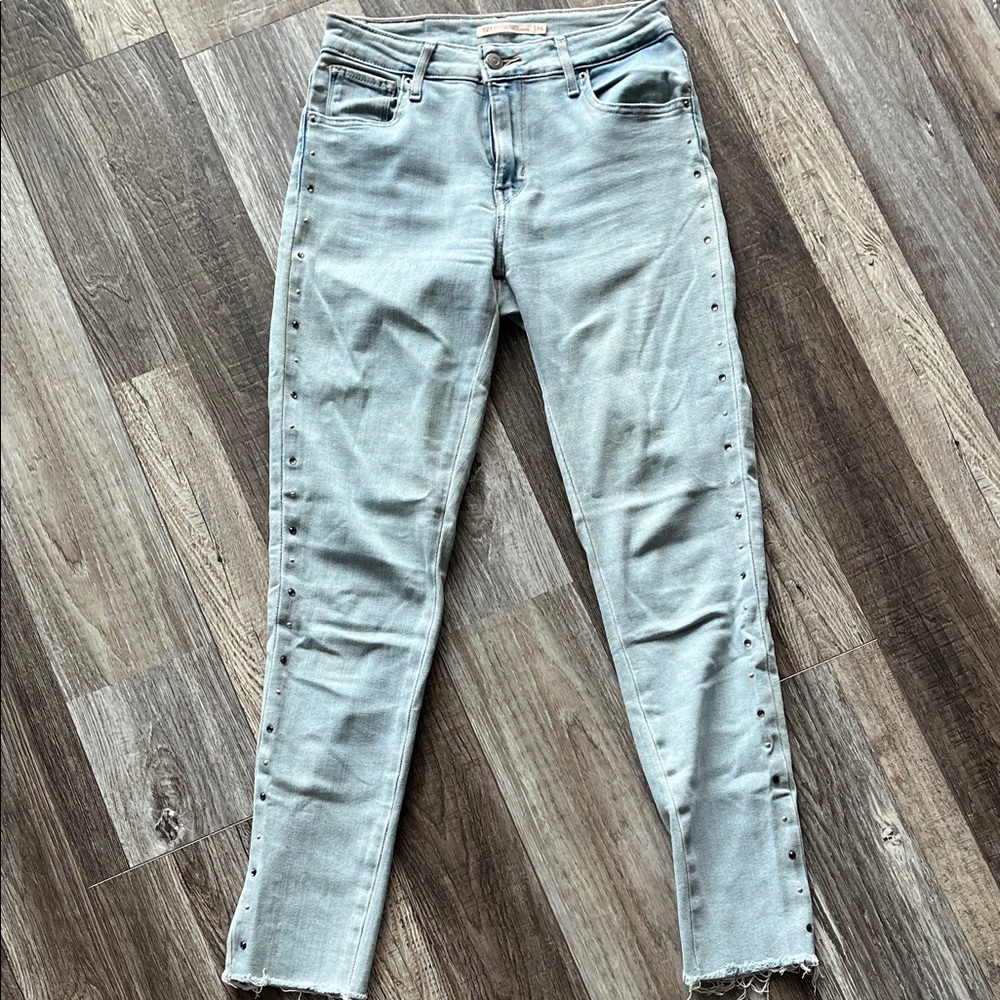 LEVIS | Light Blue High Rise Skinny with Gems